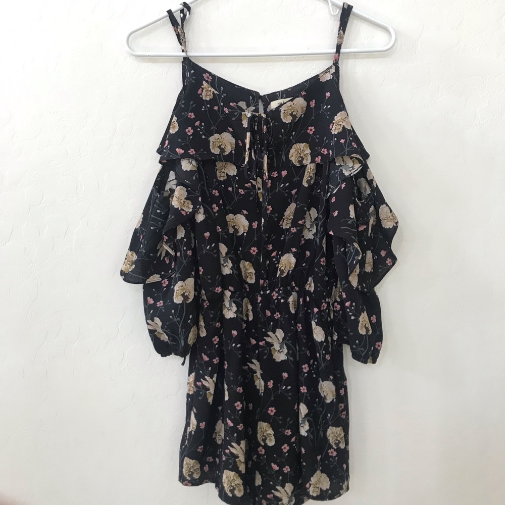 Francesca’s floral cold shoulder romper